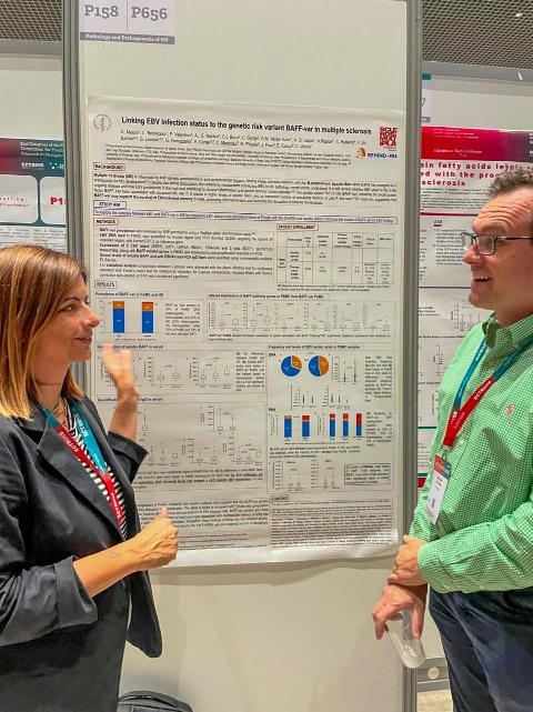 Figure 1. Dr. Caterina Veroni presenting her poster at ECTRIMS 2025.