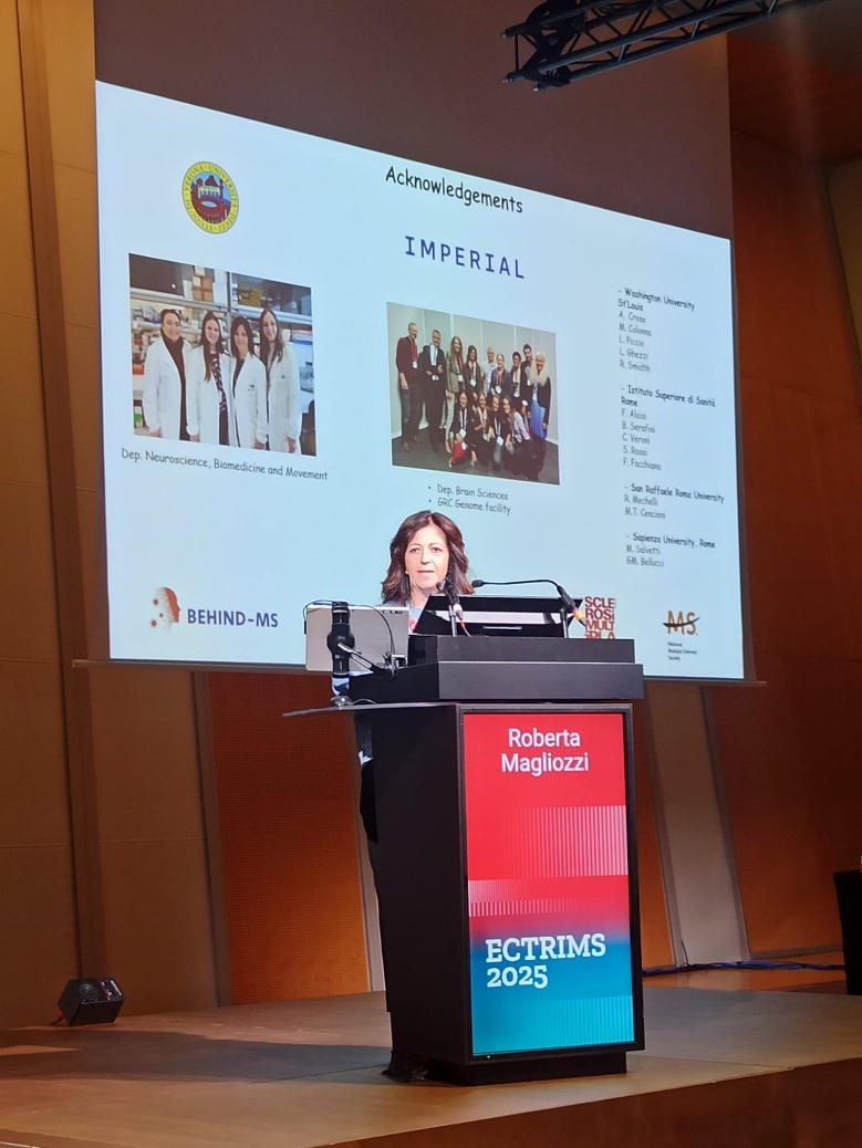Figure 2. Dr. Roberta Magiolizzi presenting at ECTRIMS 2025.
